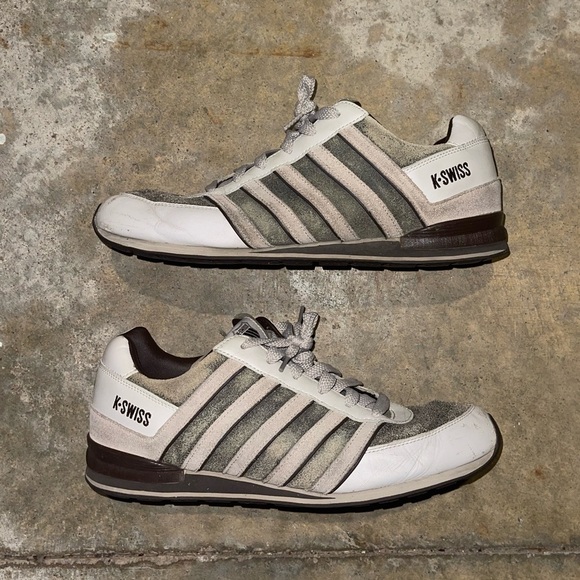 K-Swiss Men's Gray and White Sneakers - Picture 1 of 8